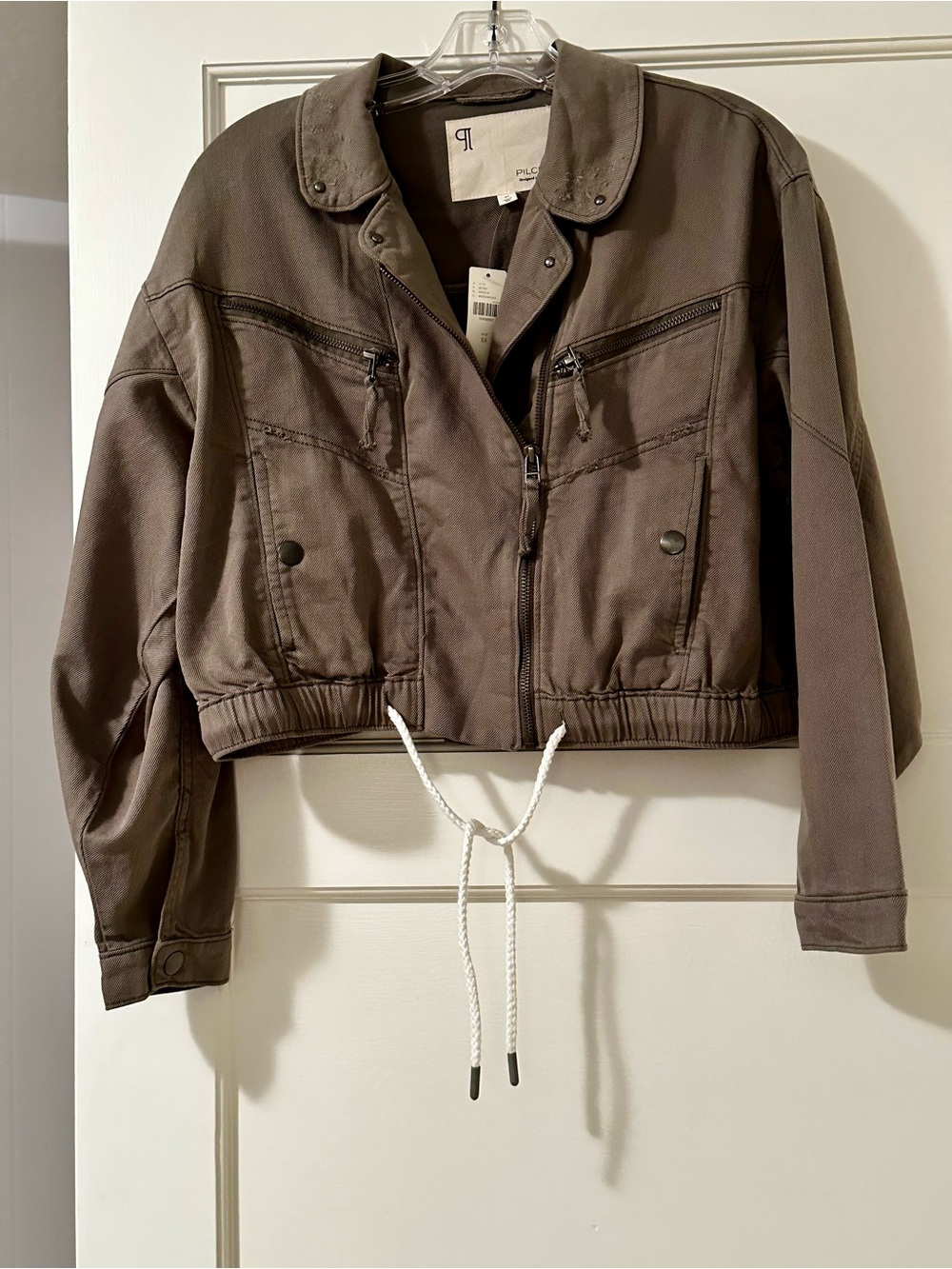 Pilcro Moto Utility Jacket with Drawcord